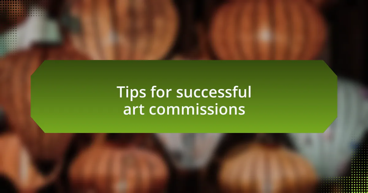 Tips for successful art commissions