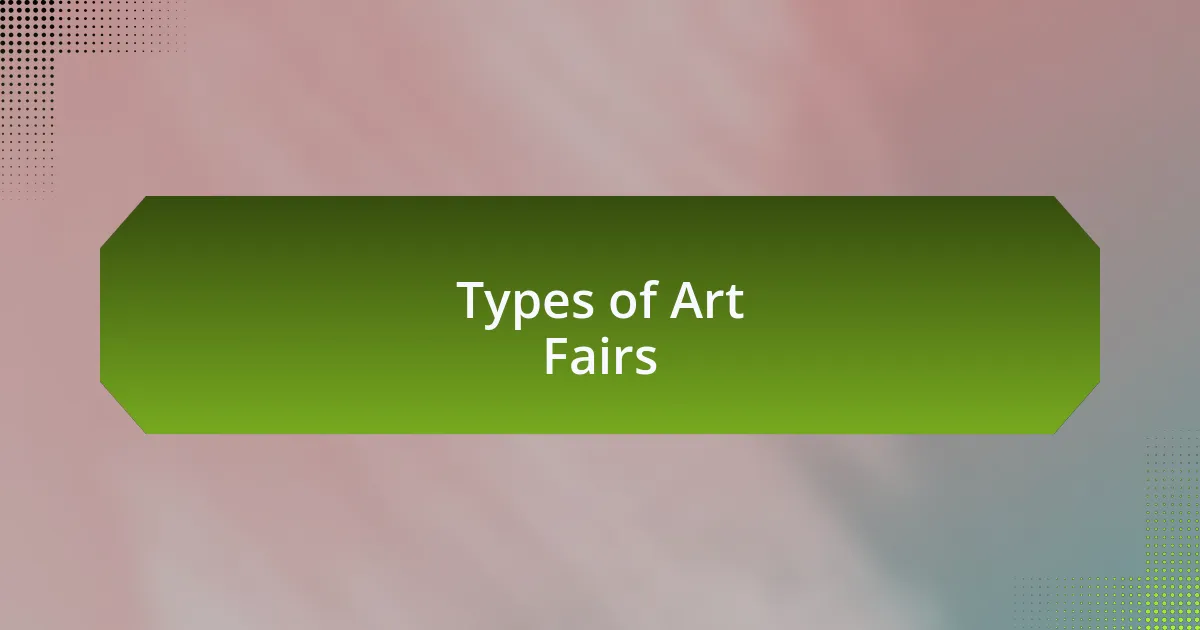 Types of Art Fairs
